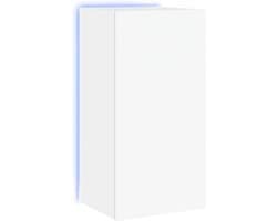 Zwevend TV Meubel met LED Verlichting Wit - Wandkast voor Televisie