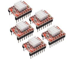 5 stuks A4988 Stappenmotor Driver Module met Koellichaam voor 3D-printer