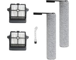 Accessoiresset - geschikt voor Tineco FLOOR ONE S7 PRO - FLOOR ONE S6 - FLOOR ONE SWITCH S6 - FLOOR ONE SWITCH S7 - FLOOR ONE S7 COMBO - FLOOR ONE S7 FLASHDRY nat- en draadloze stofzuiger - 2 Rolborstel + 2 hepa filter + 1 reinigingsborstel