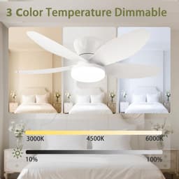 Stijlvolle Plafondventilator met Dimbare LED Licht en Afstandsbediening - 5 Bladen - Zomer/Winter Stand — thumbnail 5