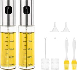 Olijfolie Sprayer - Inclusief Trechters & Reinigingsborstels - Navulbaar - Olie Sprayer - Voor Airfryer, Pan & BBQ - Set van 2 — thumbnail 1