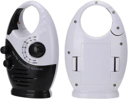Waterdichte doucheradio, Multifunctionele draagbare AM/FM-radio met haak, ingebouwde luidspreker, op batterijen werkende radio voor badkamer, keuken en buitengebruik Dagelijks waterdicht，Zwart - Cyslmuk® — thumbnail 3