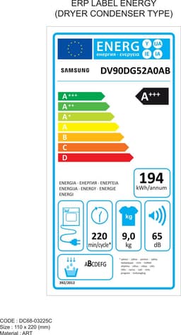 Samsung DV90DG52A0ABEN Wasdroger - Warmtepompdroger - 9kg - Zwart - NL/FR — thumbnail 3