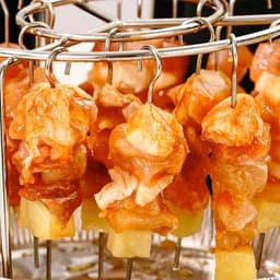 Airfryer BBQ-spiesenstandaard Roestvrijstalen rek voor grillen Airfryer Huishoudelijke grill Hangend rond rek Ovengrill, 24 hangende naalden — thumbnail 5