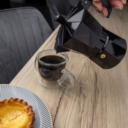 Intirilife Espressomaker aluminium - zwart - 3 kopjes mokkapot, 160 ml Italiaanse koffie, koffiezetapparaat geschikt voor gas, keramische kookplaat, elektrische kookplaat — thumbnail 4