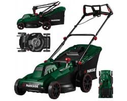 Parkside Elektrische Grasmaaier PRM 1800 C3 – 1800W – 55L Opvangbak – Hoogte Verstelbaar (2–7 cm) – Tuingereedschap voor Gazon