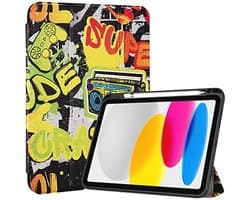 ProCase iPad 10th Generation 2022 Case 10.9 Inch with Pen Holder, Shockproof Smart Case Cover with Transparent Back Protective Case, Compatible with ipad 10th Gen - Crazy