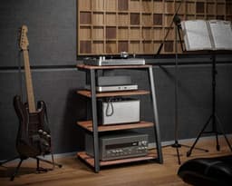 FITUEYES HiFi-meubel - Hoogteverstelbare planken - 78 cm hoog - Verstelbare voetjes - Waterafstotend — thumbnail 4