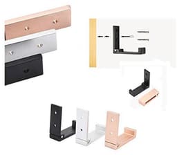 Opvouwbare Hoofdtelefoon Houder Wandbevestiging - Aluminium Wandhanger met Sterke Plakband en Schroeven - Voor Alle Hoofdtelefoons — thumbnail 3