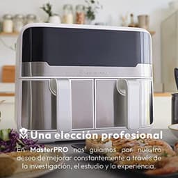 MasterPro Rocket Duo 900 Heteluchtfriteuse dubbel | wit | 9 liter inhoud en 2100 W vermogen | led-touchscreen en mand met antiaanbaklaag | friteuse | 11 functies in 1 — thumbnail 6