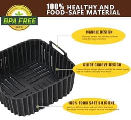 Herbruikbare Siliconen Vorm voor Airfryer - 20 x 20 cm - 2 Stuks — thumbnail 2