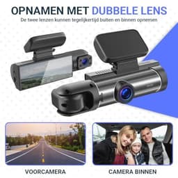 Dashcam voor auto - Dual Lens - WIFI & APP - Full HD - 170° Groothoek - Beweging Detectie & Parkeer Modus - G-Sensor - Loopopname - Micro SD 32GB — thumbnail 5