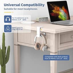 Hoofdtelefoonstandaard met Draaibare Hangende Haak en Verstelbare Veerklem - Desk Organizer voor Gaming Headsets — thumbnail 2