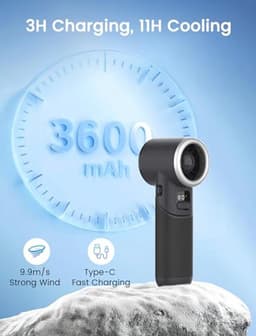 Draagbare Mini Handventilator met 5 Snelheden, USB Oplaadbare Vouwbare Ventilator, Persoonlijke Ventilator voor Binnen en Buiten — thumbnail 2