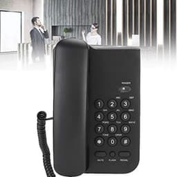Vaste Telefoon voor Thuiskantoor en Hotel - Draagbare Engelse Telefoon (Zwart) — thumbnail 2