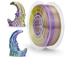 Triple Color Coextrusion Silk 3D Printer Filament 1.75mm - Multicolor PLA Rainbow for 3D Printing