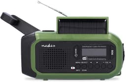 Nedis Noodradio - Draagbaar Model - DAB+ / FM - Batterij Gevoed / Handslinger / Solar Powered / USB Gevoed - Wekkerfunctie - Groen / Zwart — thumbnail 2