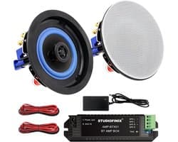 2-Weg Inbouw Bluetooth Plafondluidsprekers (1 Paar) - Waterbestendig voor Badkamer & Buiten