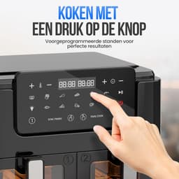 Dubbele Heteluchtfriteuse XXL 10L - 2500W - Met 10 Programma's en Sync Finish — thumbnail 2