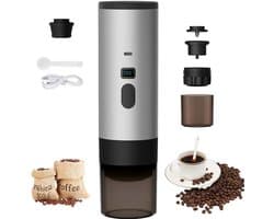 3-in-1 Draagbare Koffiezetter 72W - USB-oplaadbare Espressomachine - Capsule Espresso Apparaat - 90 Ml Watertank - Geschikt Voor Kantoor, Camper En Reizen (Grijs)
