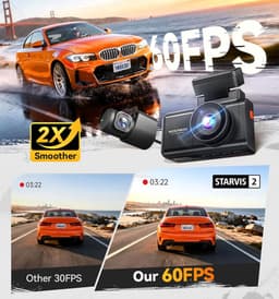 Wolfbox X3 Touch 3CH 2K Wifi Gps 64gb dashcam - Camera voor + achter - 3,0 inch touchscreen Lcd - Wifi en Gps - Parkeermodus - 2K resolutie - 64gb Micro SD kaart - dashcam voor auto — thumbnail 3
