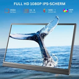 White-Label® Portable Monitor - Draagbare Scherm - Gaming - Full HD - Zwart — thumbnail 4