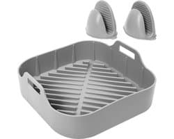 BOTC Siliconen bakjes voor Airfryer - 3-Delig - 20.5x20.5x5.5 cm - Vierkant - Airfryer Accessoires - akpapier Alternatief - Bakvorm - Bakjes — afbeelding 1