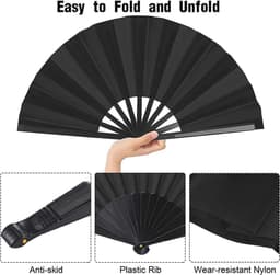 4 stuks opvouwbare handventilator - Chinese stof waaier voor bruiloften en feesten — thumbnail 4