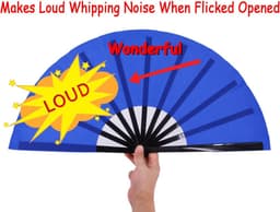 Grote Opvouwbare Ventilator - Chinese en Japanse Stijl Handventilator voor Vrouwen - Perfect als Cadeau en voor Dansen - Blauw — thumbnail 1