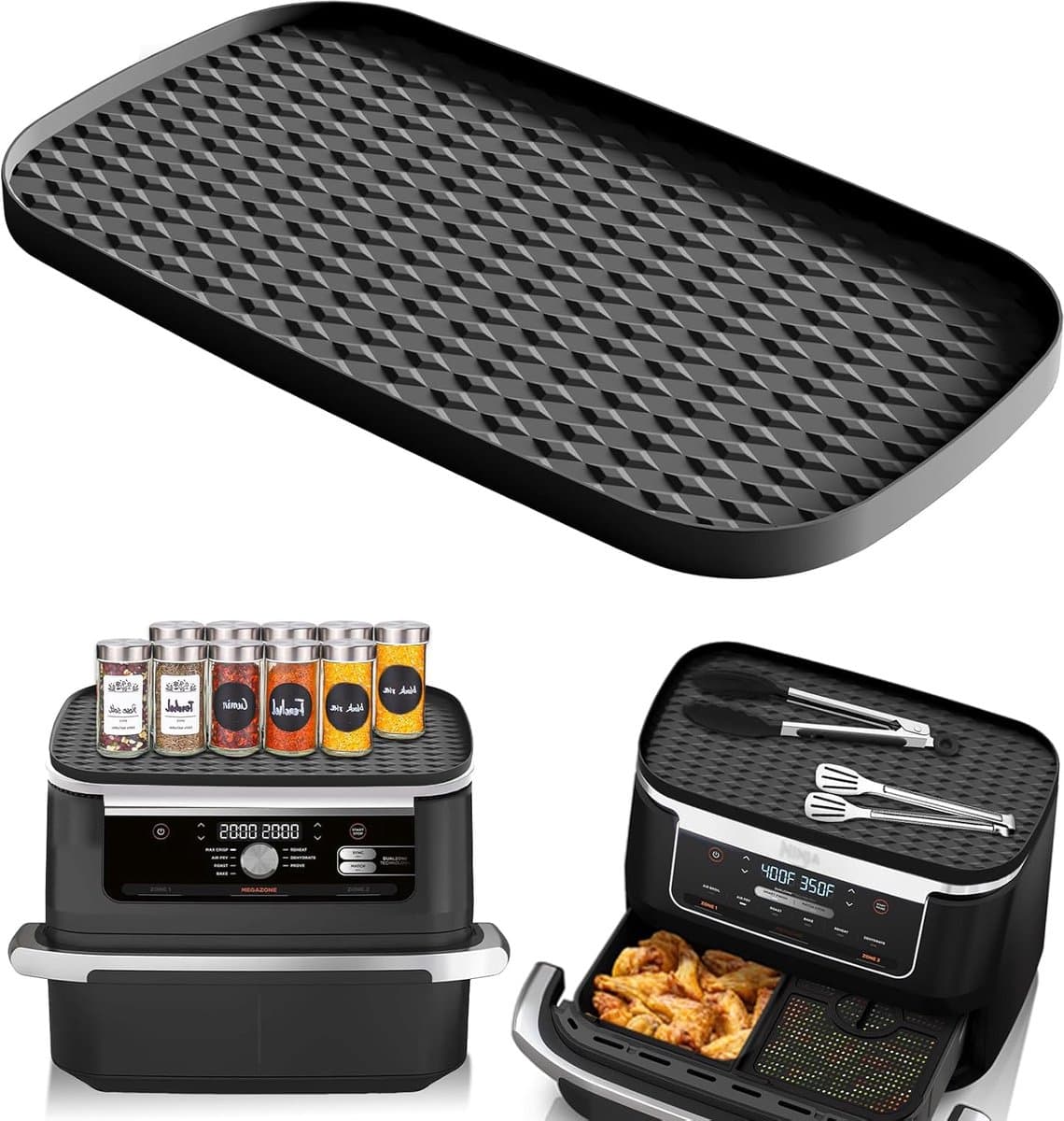 Heißluftfriteuse-accessoires voor Ninja 10,4L AF500EU, Airfryer siliconen mat Geschikt voor Ninja Foodi Flexdrawer 10,4L, Herbruikbare heteluchtfriteuse siliconen mat voor Ninja Air Fryer AF500DE — afbeelding 1