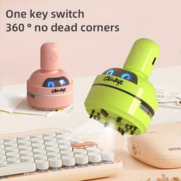 Kraftverdia - Toetsenbordstofzuiger - Mini stofzuiger - Draadloze tafelstofzuiger - Tafelstofzuiger - USB oplaadbaar - Drie zuigkrachtniveaus - Geschikt voor kantoor en thuis - Groen — thumbnail 5