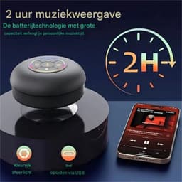 Ynkkvre -Bluetooth Luidspreker Douche Speaker Draadloze Draagbare Mini Hoorn Speaker Zuignap voor Badkamer Bass Stereo Trompet Draadloze Ondersteuning LED Licht voor Douche Thuis en Buiten — thumbnail 3