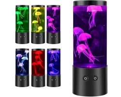 Lavalamp in de vorm van een kwal met 7 kleuropties - een realistische sensorische lamp, geschikt voor aquaria. Werkt op batterijen en kan gebruikt worden als tafellamp in de woonkamer, slaapkamer of op kantoor, en is ook een ontspannend cadeau.
