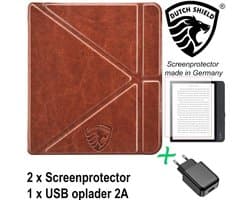 Origami Sleepcover Geschikt voor Kobo Sage Hoes Cognac Bruin + Screenprotector + Oplader * - ereader hoesje - cover