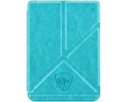 Origami Sleepcover - Hoesje Geschikt voor Kobo Clara BW - Book Case Hoes Cover - Turquoise - ereader hoesje - cover