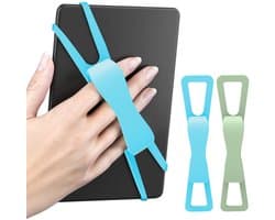 2-Pack Handsteunen Voor E-Readers & Tablets - Antislip & Comfortabel Vasthouden - Geschikt Voor 4.7-8 Inch Schermen - Blauw + Groen