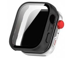 Screenprotector case - geschikt voor Huawei Watch Fit 4 - full cover hoesje - gehard glas - volledige bescherming - zwart