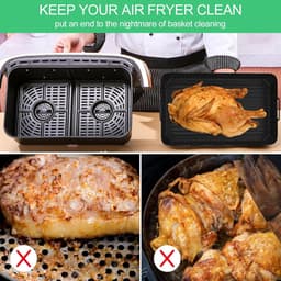 3 stuks mand voor luchtfriteuse, herbruikbaar, siliconen vorm voor luchtfriteuse, rechthoekige airfryer-houder, accessoires, mand voor airfryer, magnetron, oven — thumbnail 4