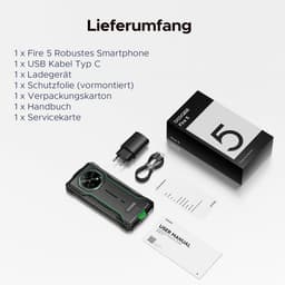 DOOGEE Fire 5 4G - Robuuste Smartphone - Robuuste Telefoon - Android 15 - 12 GB RAM / 64 GB ROM (TF 2 TB) - 6,6-inch HD+90 Hz - 13000 mAh - 13 MP +8 MP camera - Face ID - NFC - OTG - GPS - Groen — thumbnail 2