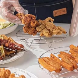 Ronde Grill voor Heteluchtfriteuse - 17,5 x 17,5 x 2,5 cm - Roestvrijstalen Accessoires — thumbnail 12