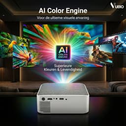 VUBIO Vortex Mini Beamer 4K | ANDROID | WIFI | AI Color Engine | 19200 Lumen | Max 300" | 3D Ready | Automatische Keystone | 2 Ingebouwde Speakers | LED Mini Projector — thumbnail 2