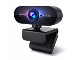 Clerby - Webcam - voor PC met Microfoon - 1080P Full HD - Streaming Camera - Laptop - Gaming - Kantoor - Zwart