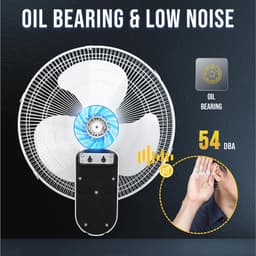 Oscillerende Wandventilator 40,6 cm met Afstandsbediening, Timer en Verstelbare Helling - 3 Snelheden - Ideaal voor Thuis, Slaapkamer en Kantoor — thumbnail 4