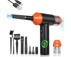 Krachtige 3-in-1 Stofventilator - 110.000 omw/min, Mini Stofzuiger met 3 Windsnelheden voor Elektronica en Auto