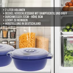 Stapelbare Magnetronkomset van 2 - 1,8 Liter met Stoomventiel - Vaatwasserbestendig en Ruimtebesparend — thumbnail 1
