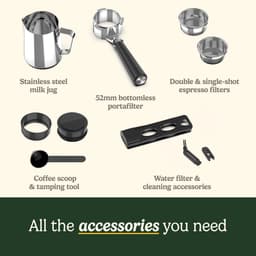 Cuisinart Espresso Machine Grind, Tamp and Brew - Met ingebouwde Koffiemolen - 20 Bar Druk - Iced Coffee Functie - 2,2L Waterreservoir - Zilver/Zwart — thumbnail 3