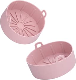 Siliconen Pan, Herbruikbare Siliconen Pan Airfryer Vervanging Siliconen Pan Keuken Elektrische Friteuse Mandbak Bakaccessoire ‑20℃‑220℃(16CM een roze) — thumbnail 1