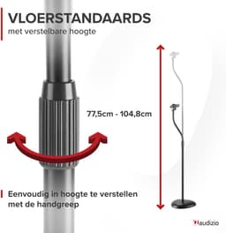 Luidspreker standaard universeel - Audizio HTS12 - Verstelbare hoogte - Set van 2 - Zwart — thumbnail 2