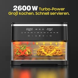 Dubbele lucht friteuse met touchscreen - 11 liter capaciteit - Airfryer - twee lades — thumbnail 4