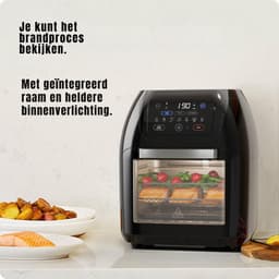RVV® Airfryer xl - Airfryer xxl - Heteluchtfriteuse -10 Liter - XL familiemaat - Zwart- 31cm x 31cm x 38cm ‎ — thumbnail 3